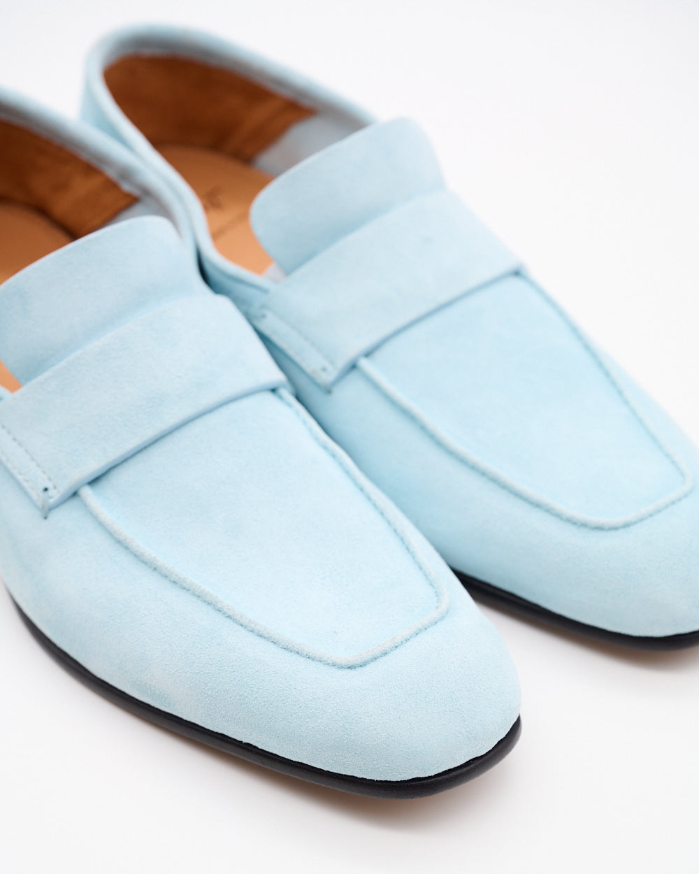 Draufsicht auf das Paar: Leonardo Loafer Azzurro, weich gefüttert