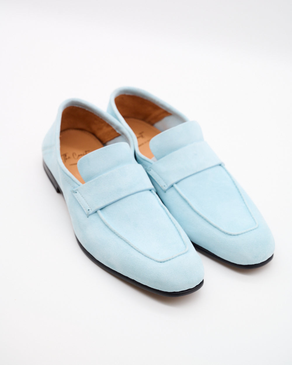 Paaransicht von oben: Leonardo Loafer in Azzurro mit Lederfutter