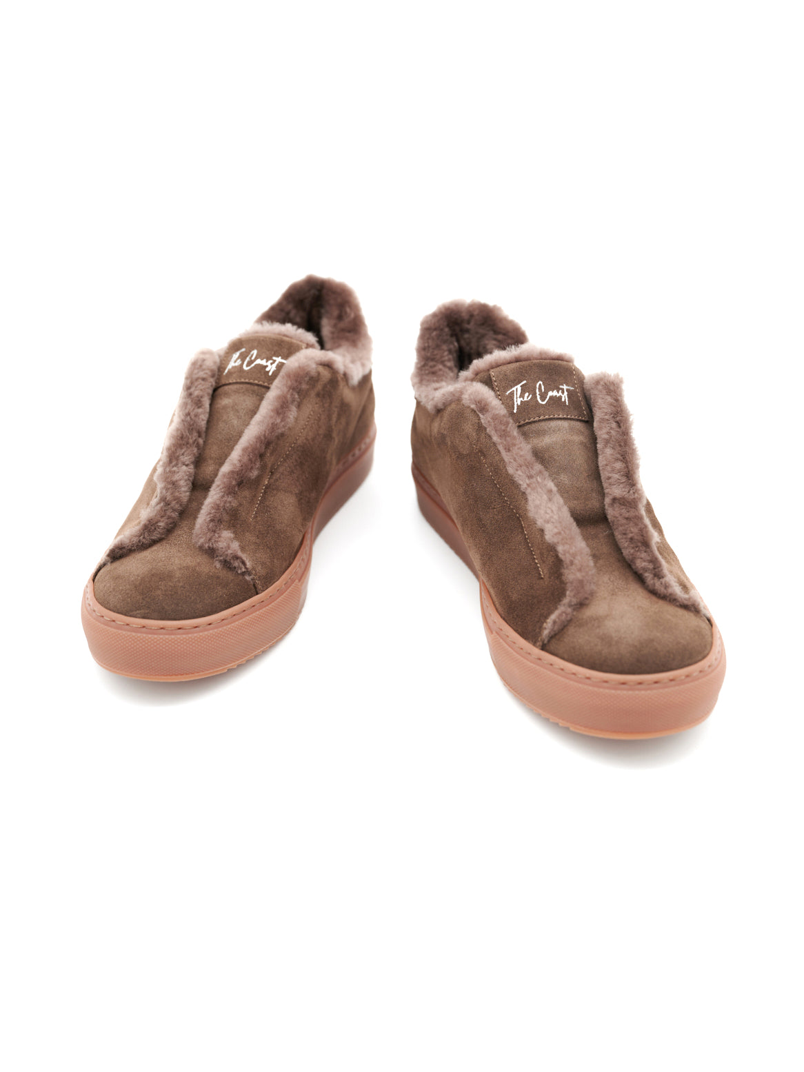 Beni Slip-In Wildleder Dunkelbraun – Paaransicht von schräg oben