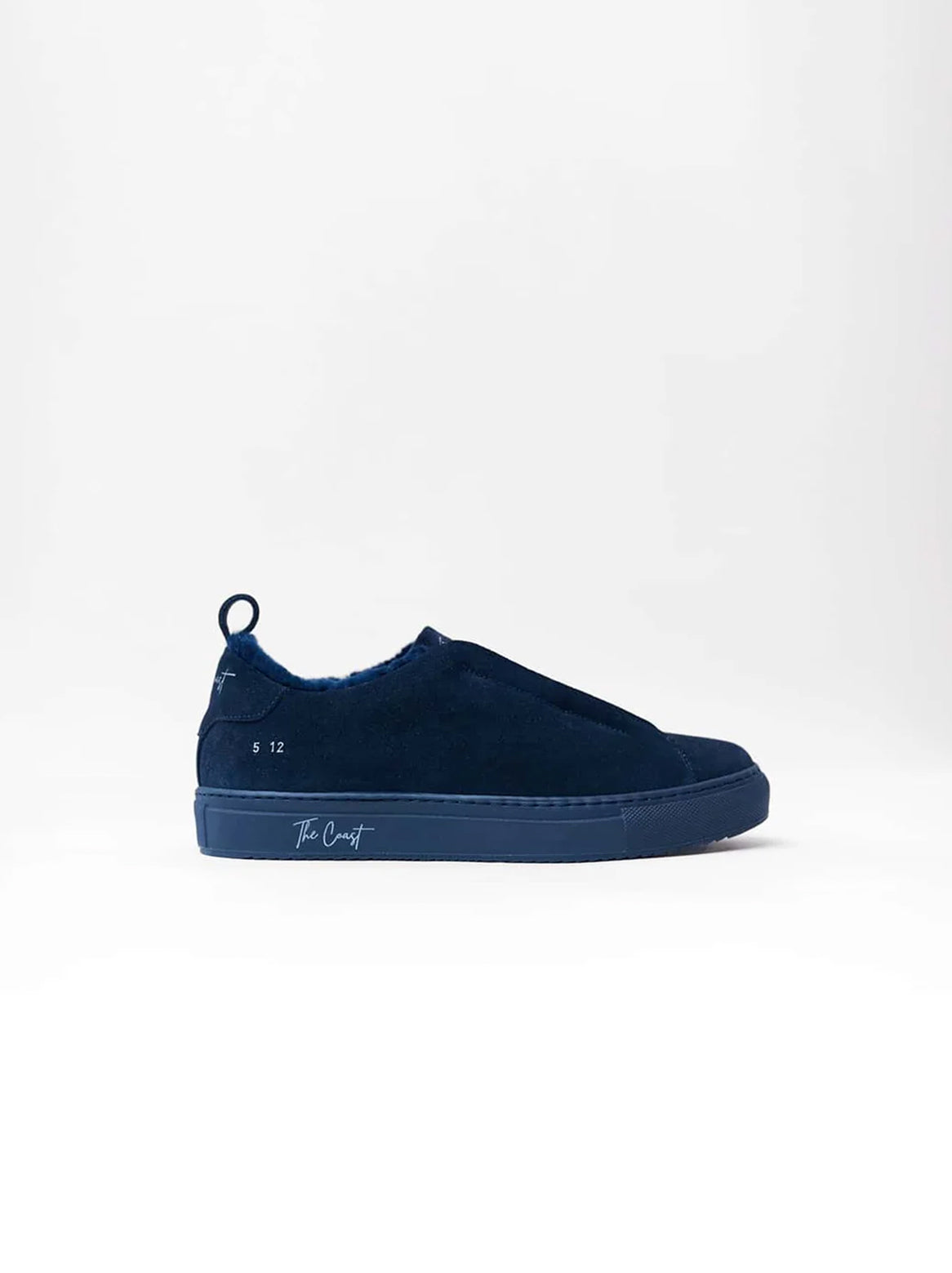 Alexa Slip-In Sneaker Dunkelblau – Seitenansicht mit heller Sohle