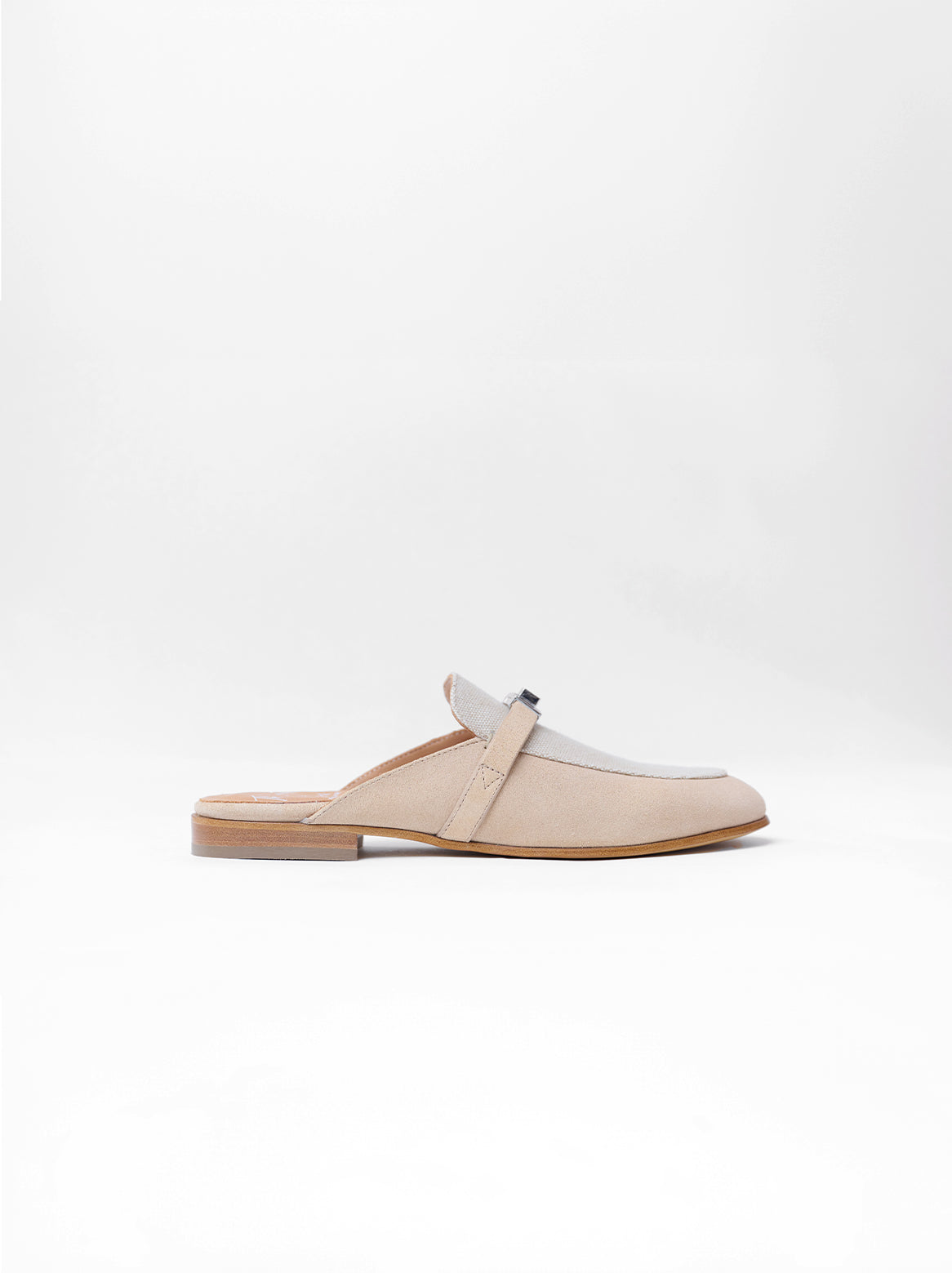 Juliana Damen Slipper in Creme – Kombination aus Canvas & Velours