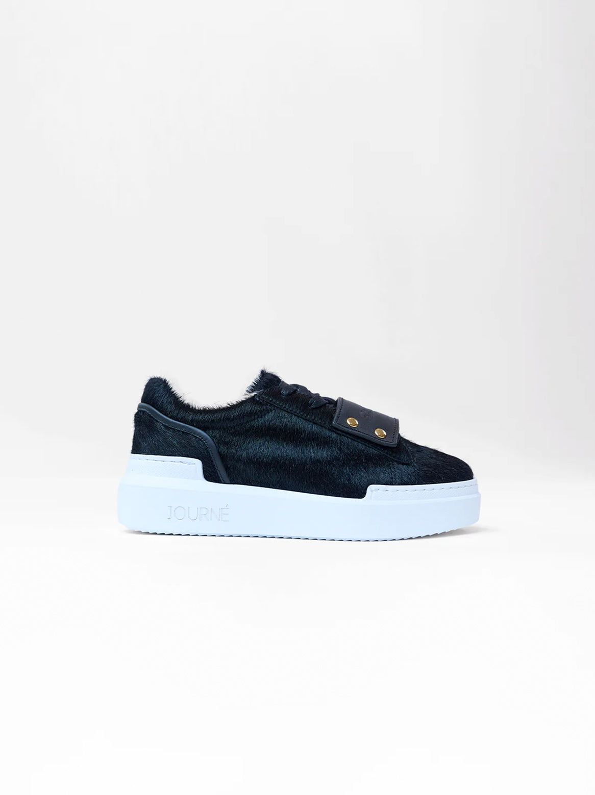 Allegra Sneaker Schwarz mit Ledertags – Seitenansicht