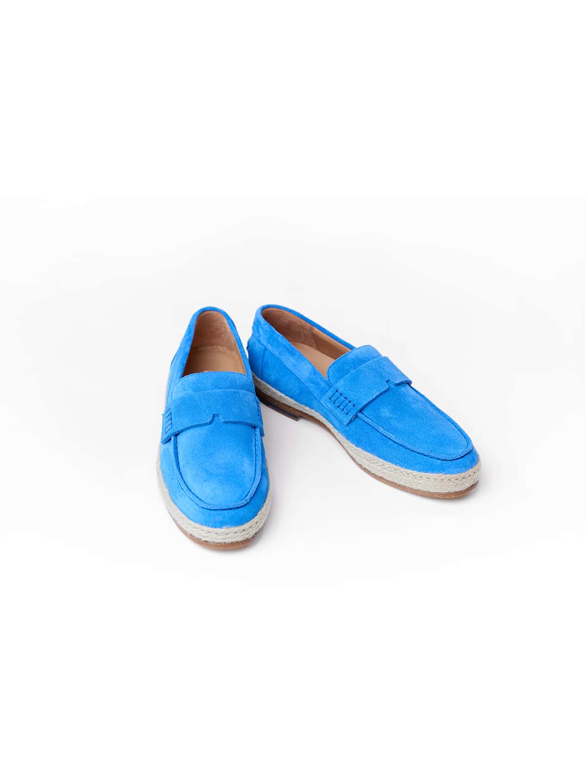 Oberansicht des Capri Espadrilles Paars in Azzurro Blau