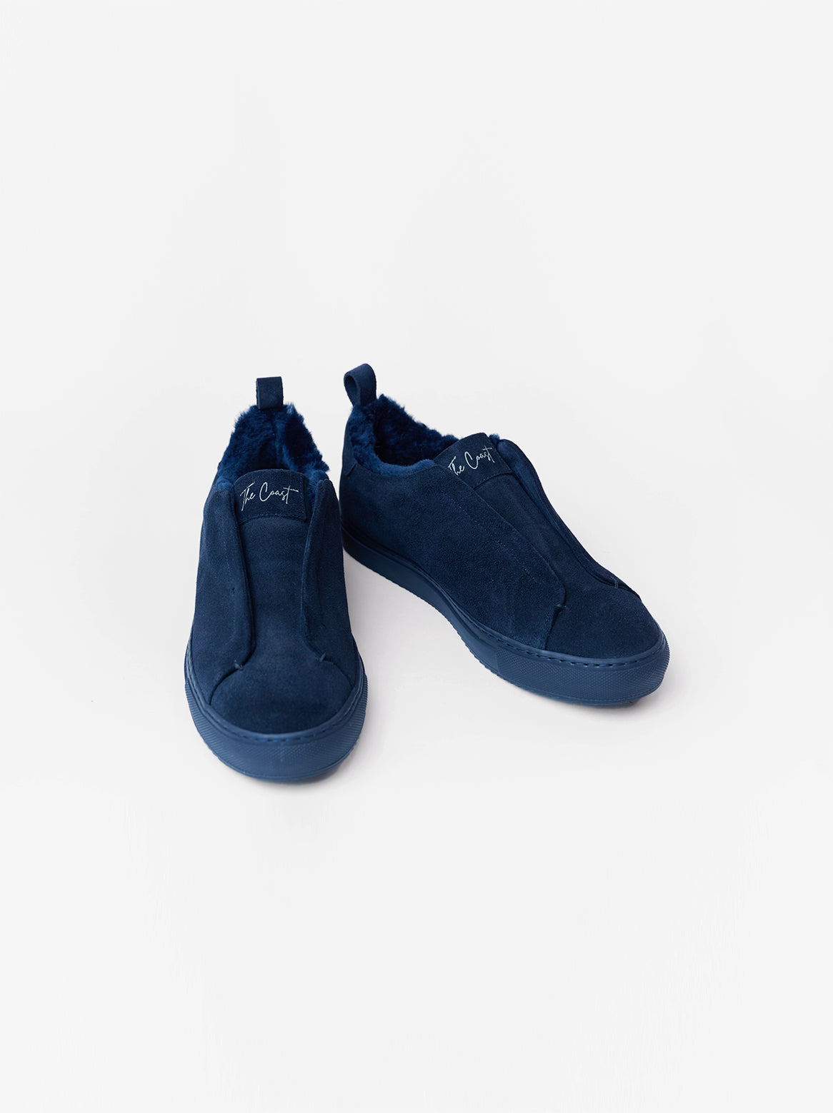Slip-In Sneaker in Dunkelblau – Paaransicht mit Gummizug
