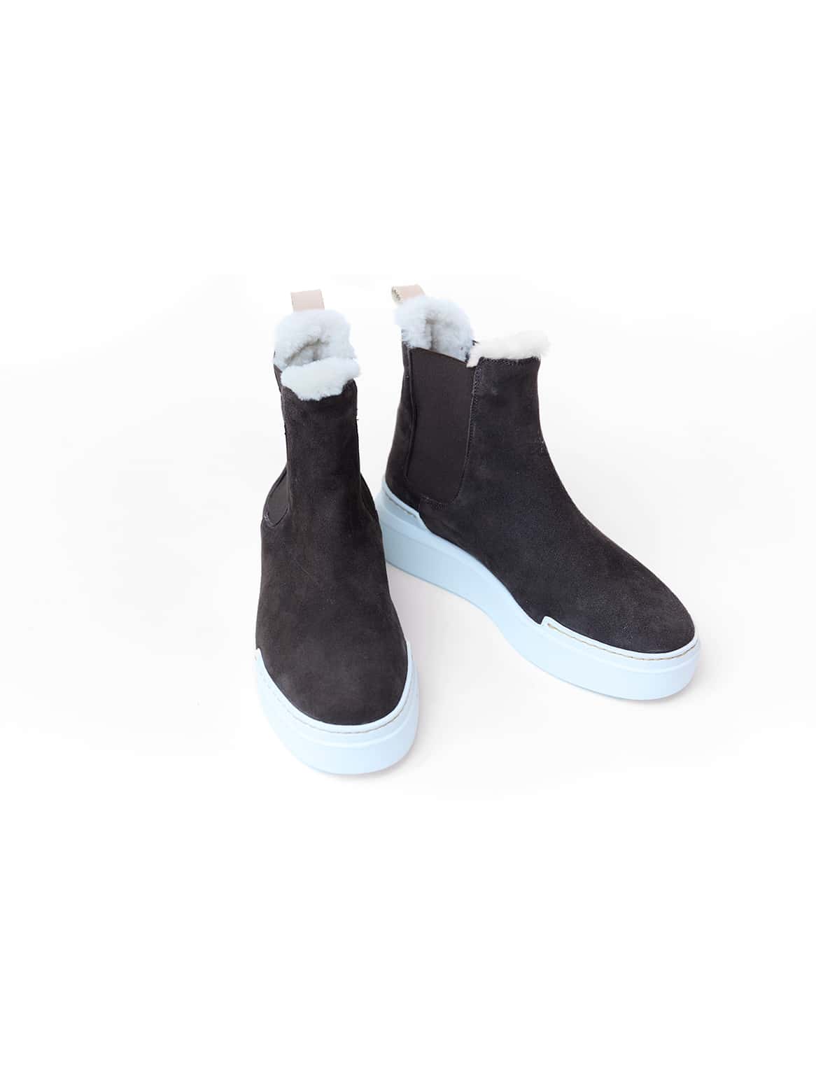 Chelsea Sneaker-Stiefel Giulia – Ziegenvelours in Braun, Vorderansicht