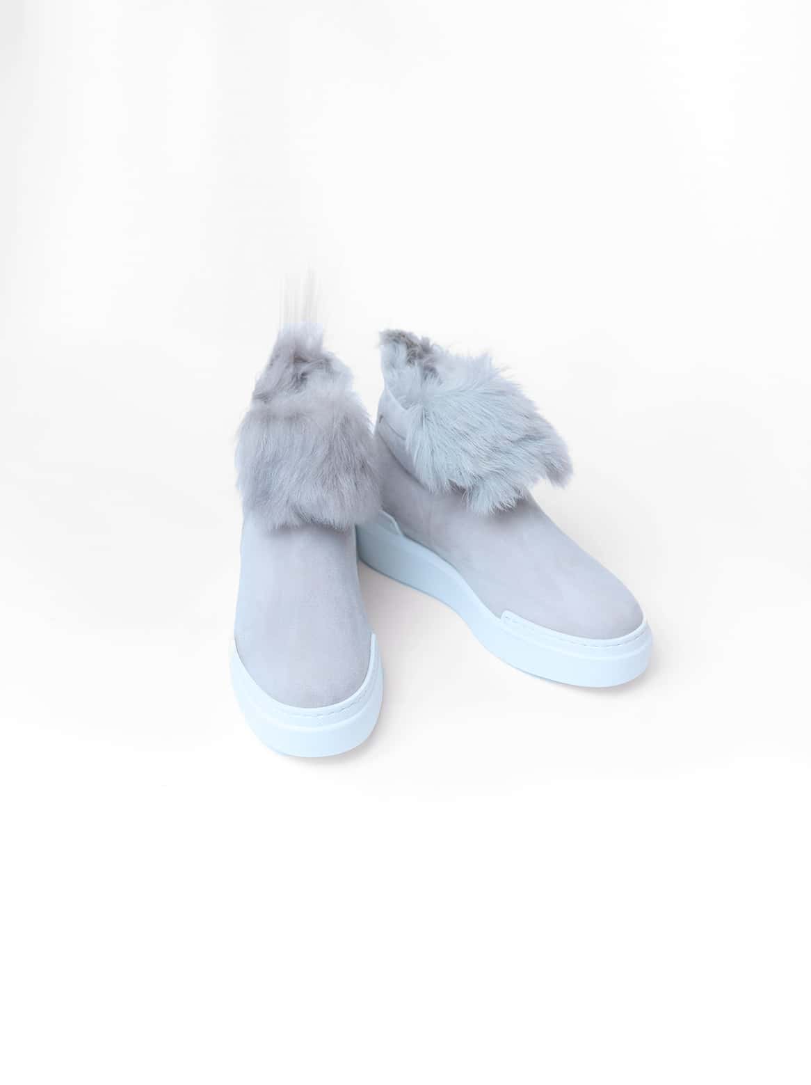 Exklusiver Luxus Chelsea-Stiefel in Grau