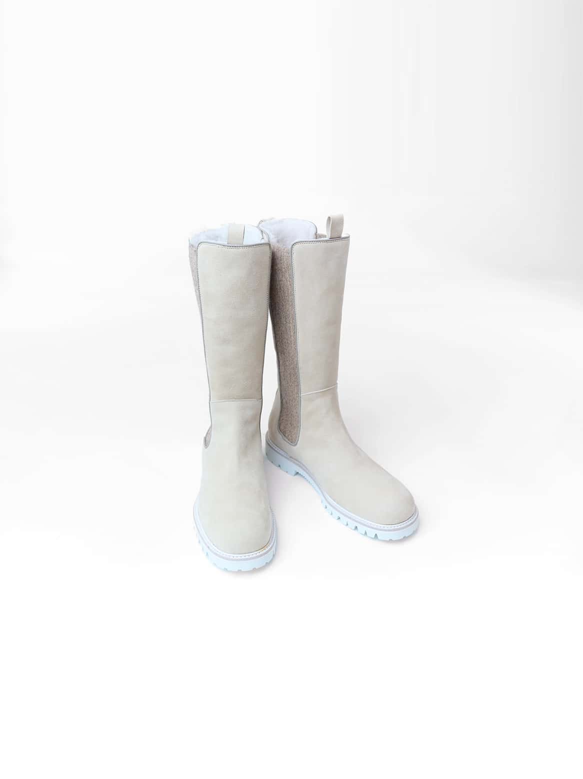 Winterstiefel Sand mit Lammfellfutter