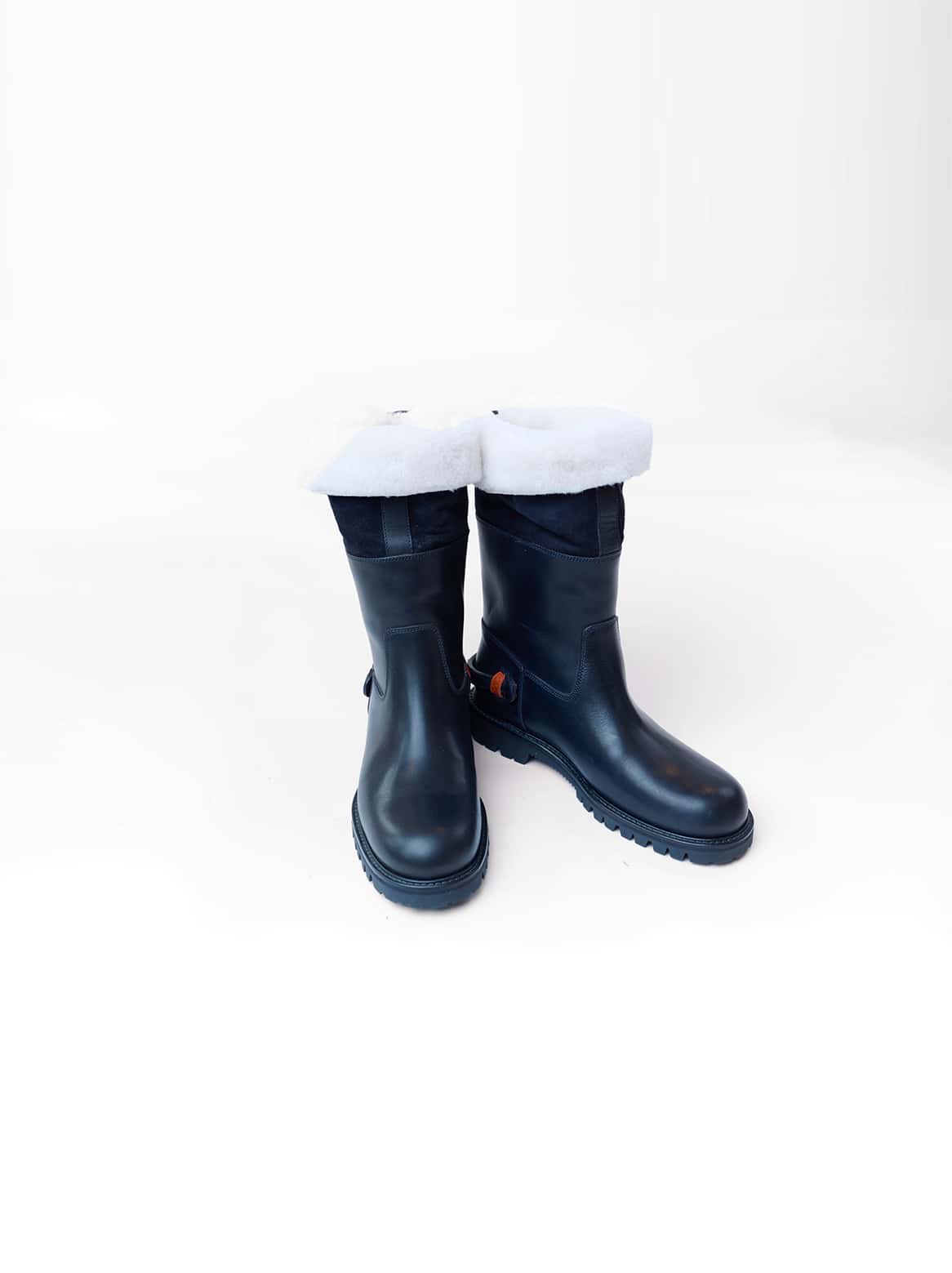 Winterstiefel Dunkelblau mit Lammfellfutter