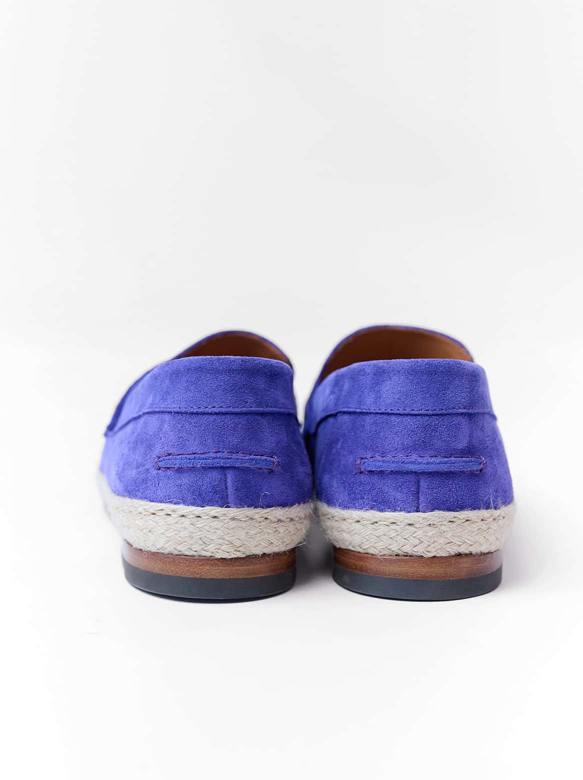 Sofia Espadrilles Rückansicht – Bastsohle, Fersennaht und Lederstruktur sichtbar