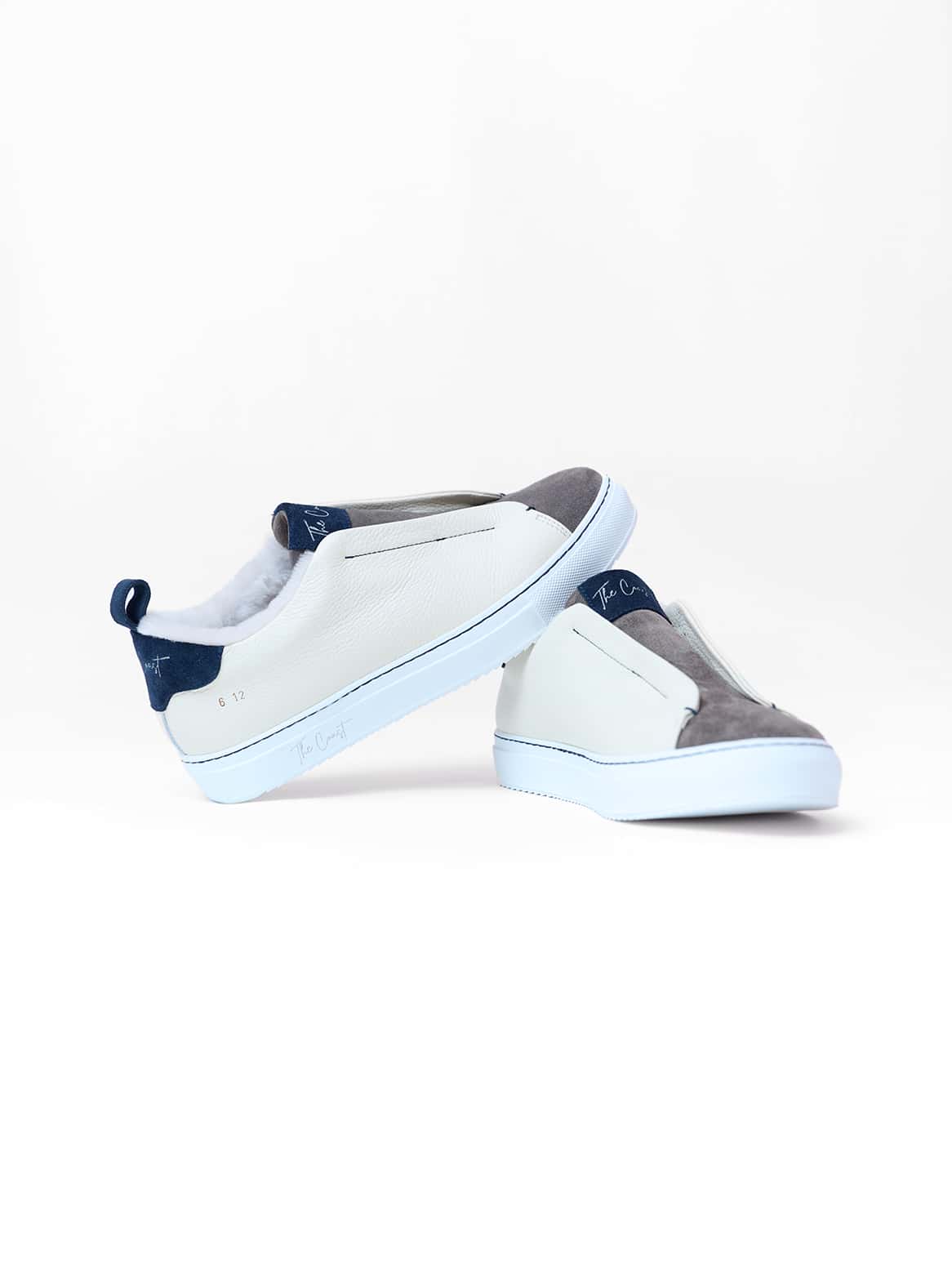 Alexa Slip-In Sneaker Creme mit Fersendetail und Lammfell