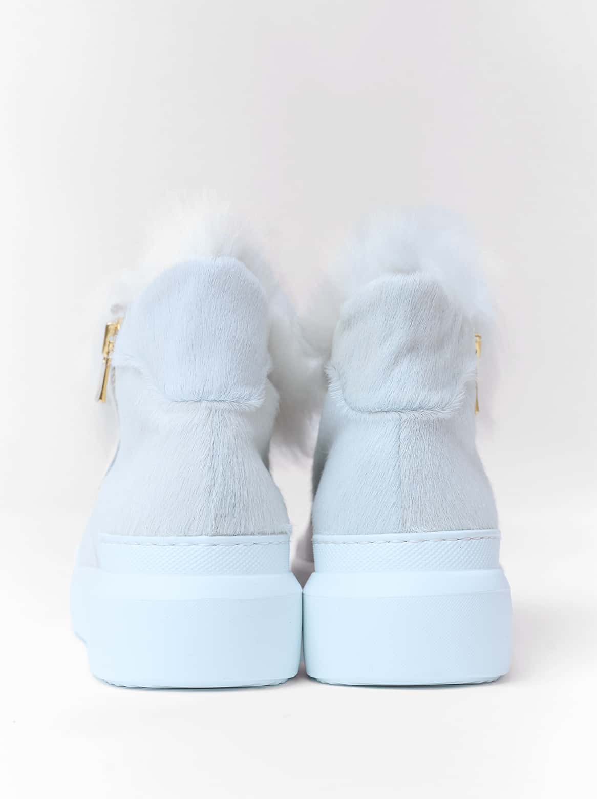 Hinteransicht des Chelsea-Stiefels mit Cavallino-Obermaterial in Creme