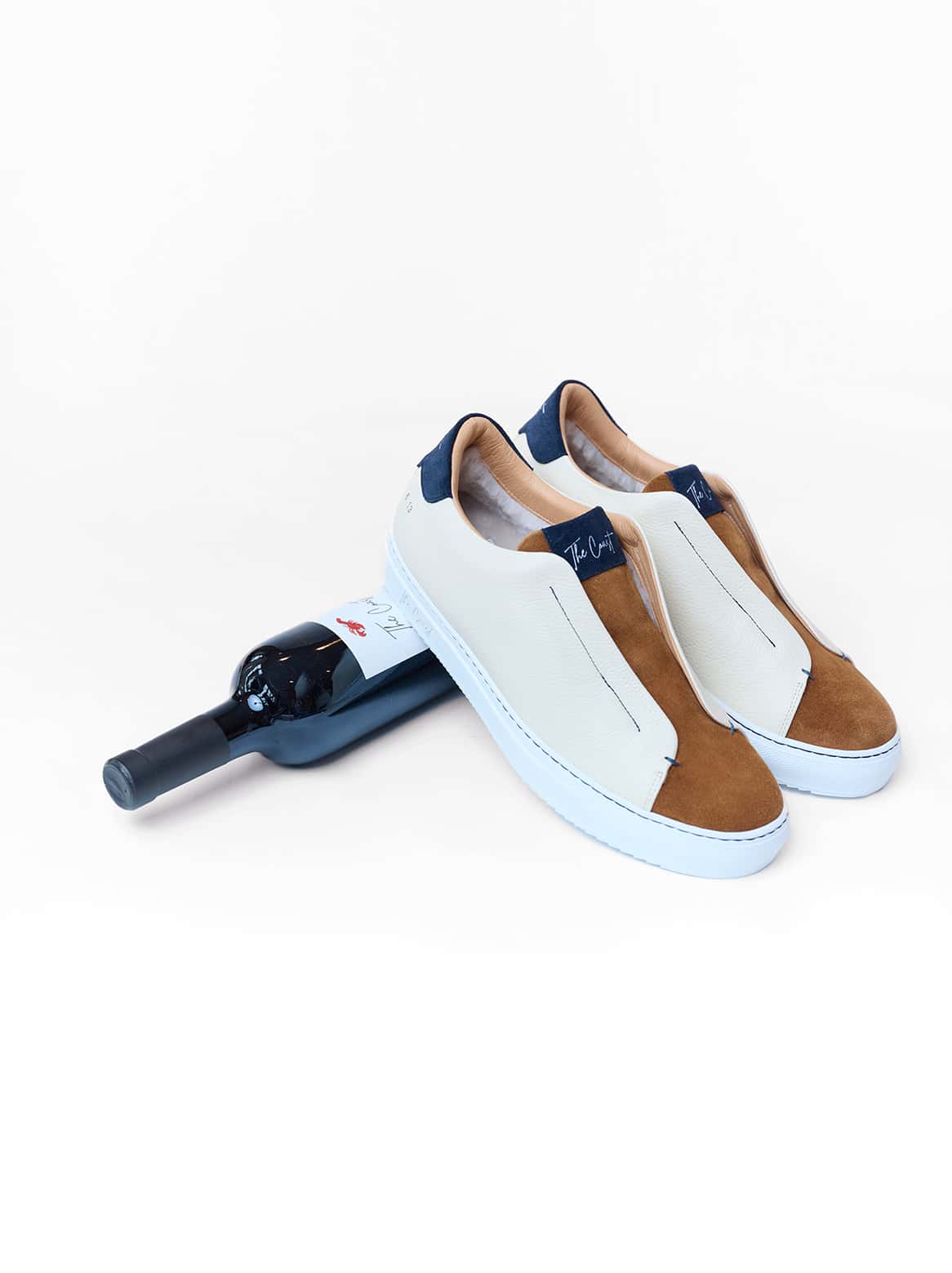 Beni Slip-In mit Lammfell gefüttert in Creme-Cognac