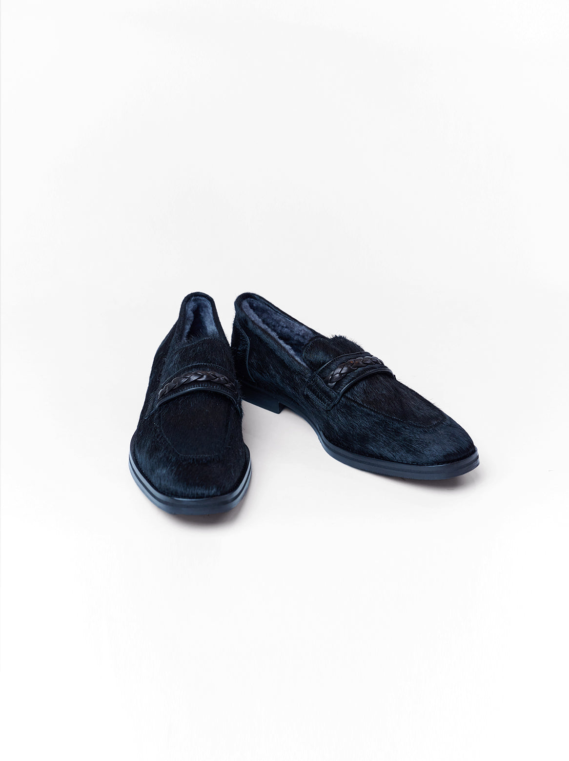 Luxuriöser Loafer von The Coast – schwarz mit Fellfutter