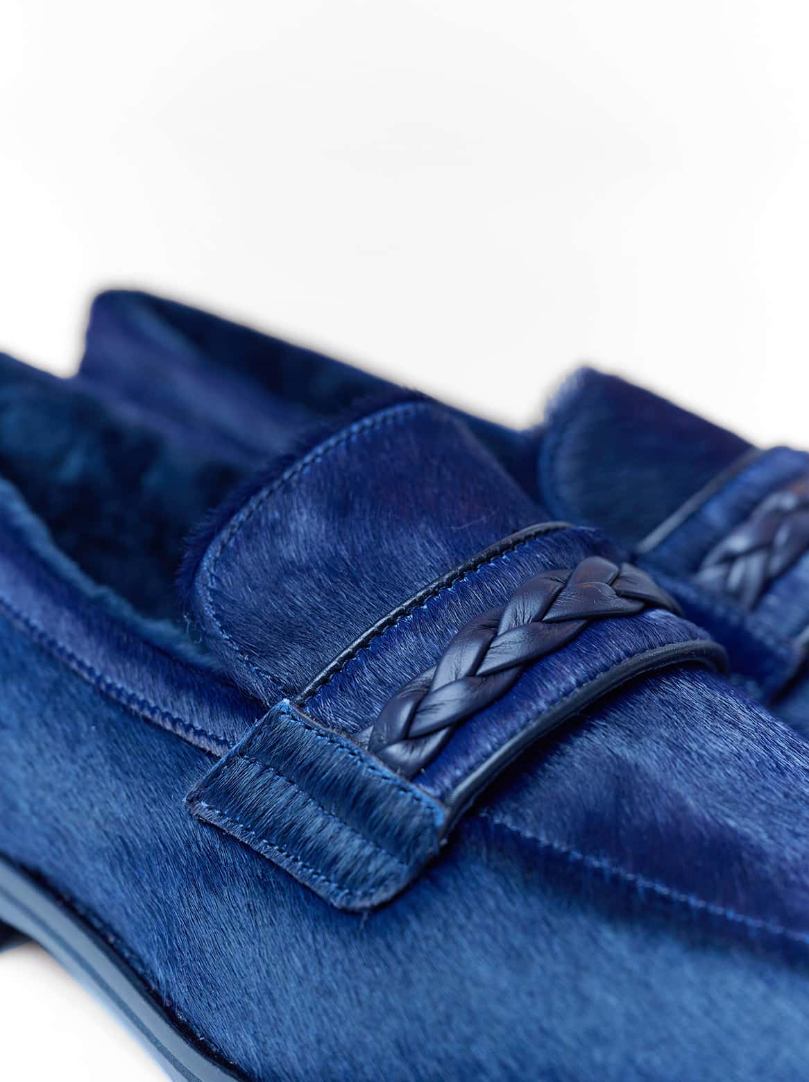 Detailansicht des Alfonso Loafers – Lammfell sichtbar im Innenfutter