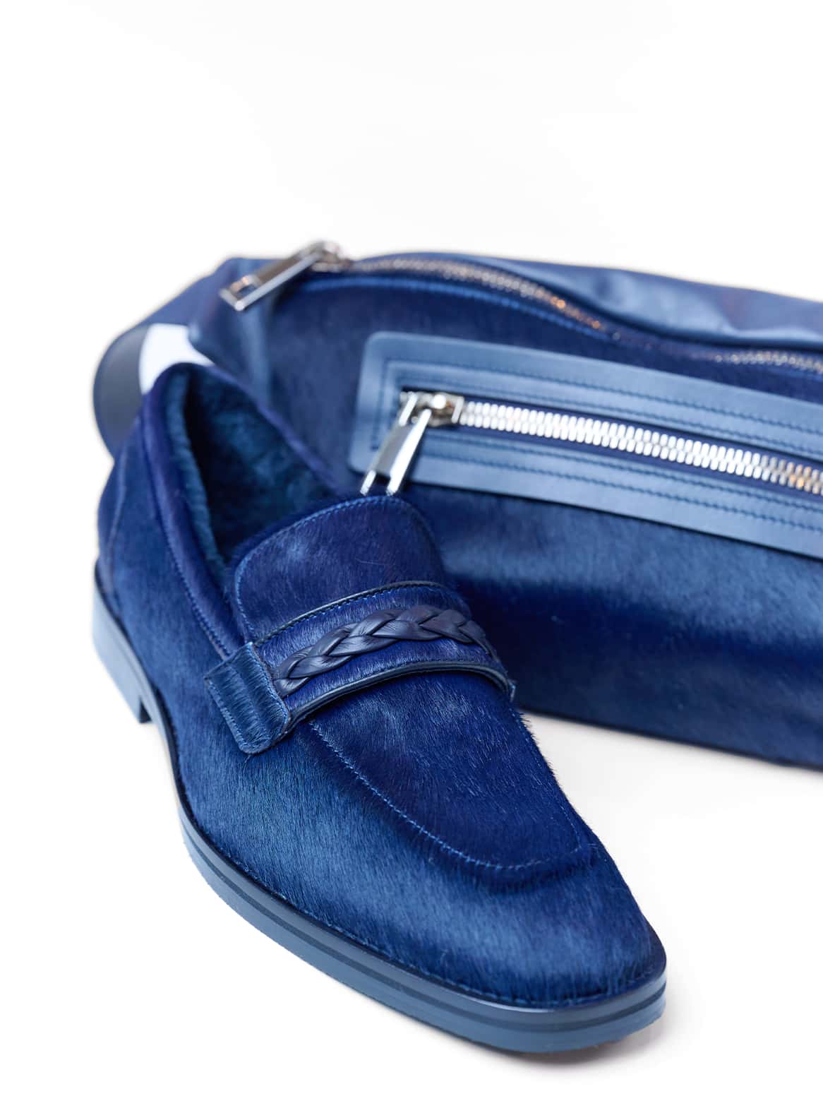 Detailansicht des Alfonso Loafers – Lammfell sichtbar im Innenfutter