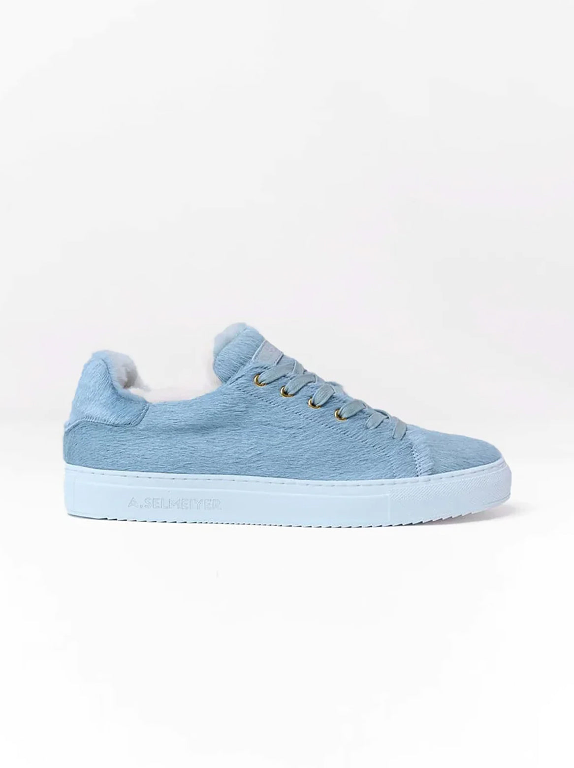 Francesco Sneaker in Grau mit hellblauer Sohle – Seitenansicht außen