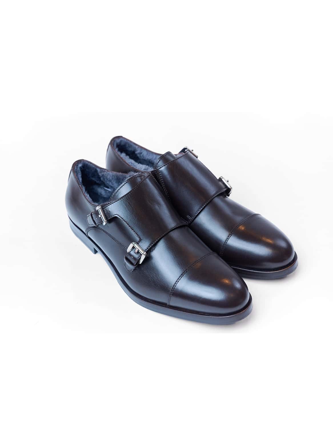 Rahmengenähter Business-Schuh mit Schnallenverschluss – Paaransicht