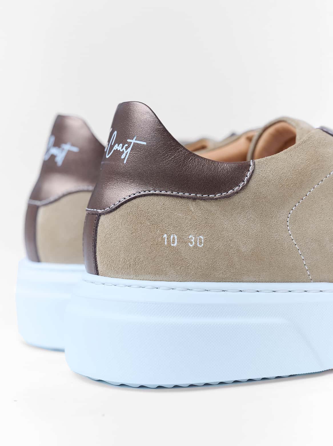 Giacomo Sneaker Antilopen Braun – Detailansicht Fersenbereich