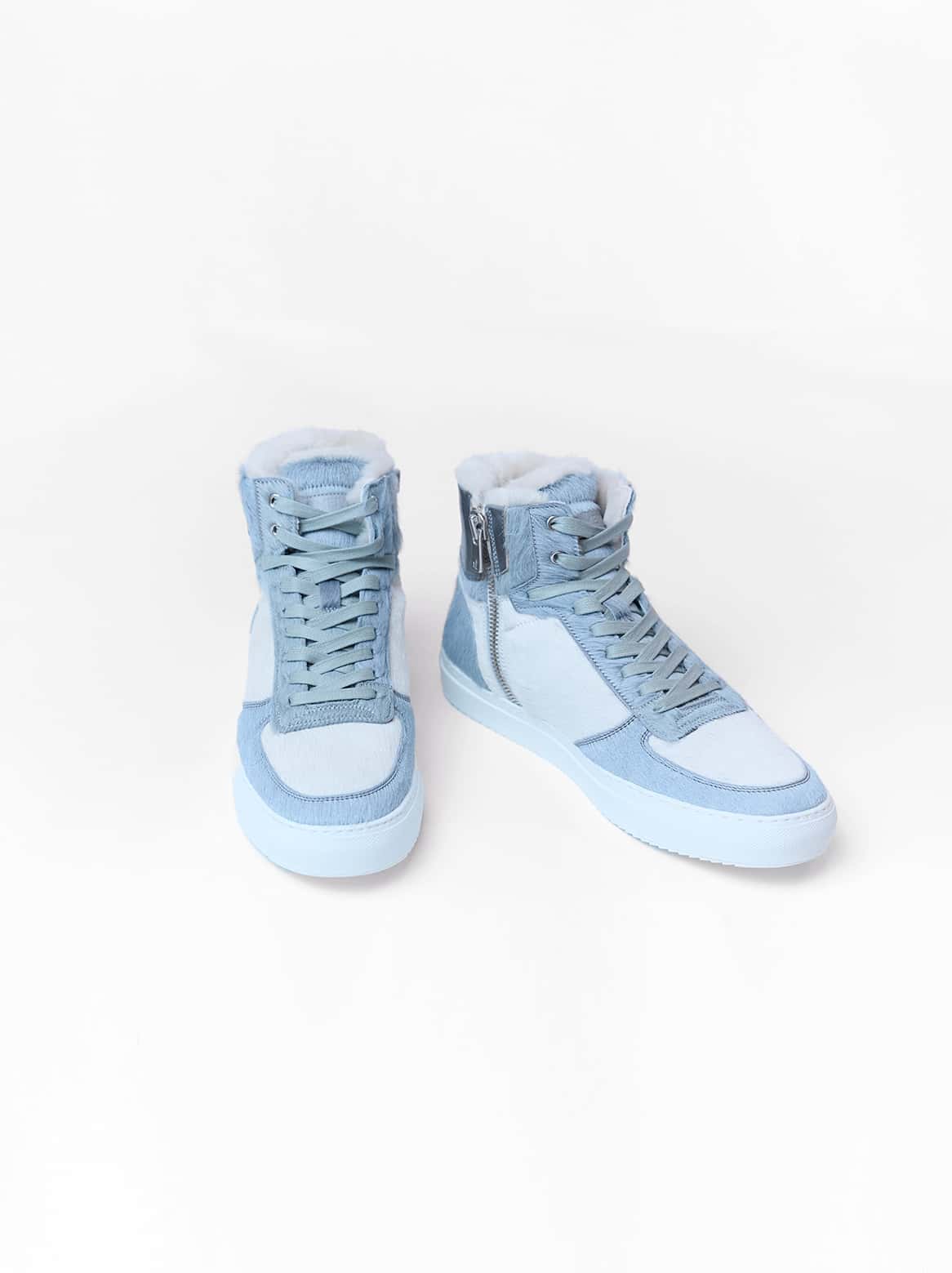 Luca Luxury High-Tops in Weiß-Grau – Paaransicht von oben