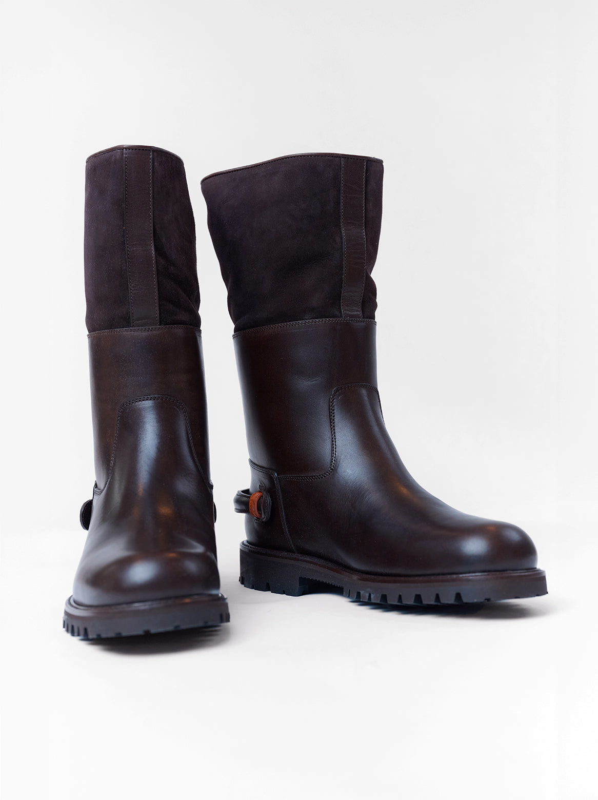 Florenzo Stiefel Braun – Set mit Vorder- und Seitenansicht