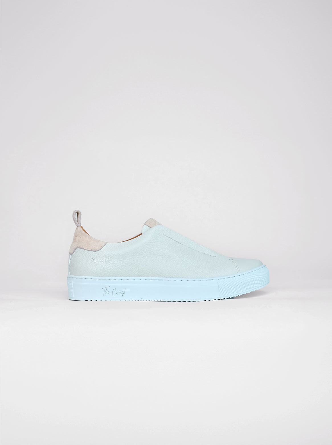 Lexa Slip-In Sneaker in Creme-Lachs mit geprägtem Kalbsleder & Velours-Akzenten