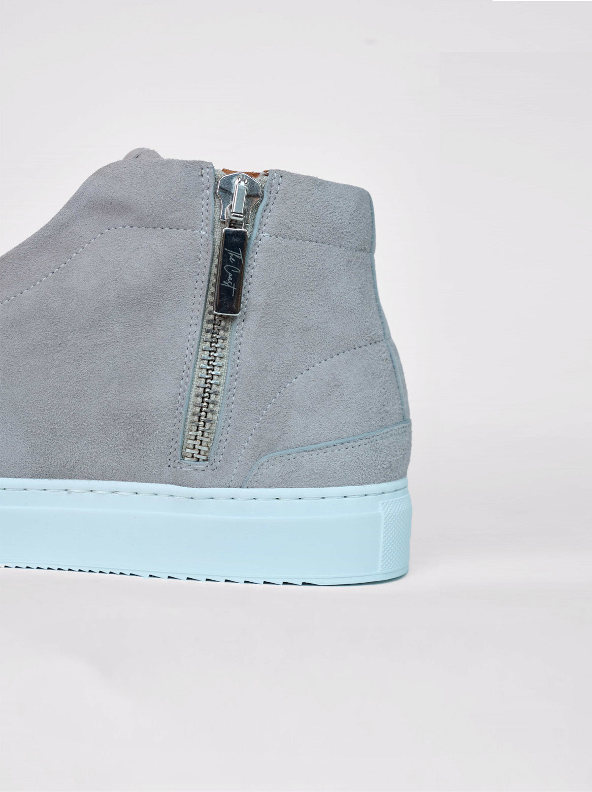 Jensi High Top Sneaker Grau – Seitenansicht mit Reißverschluss