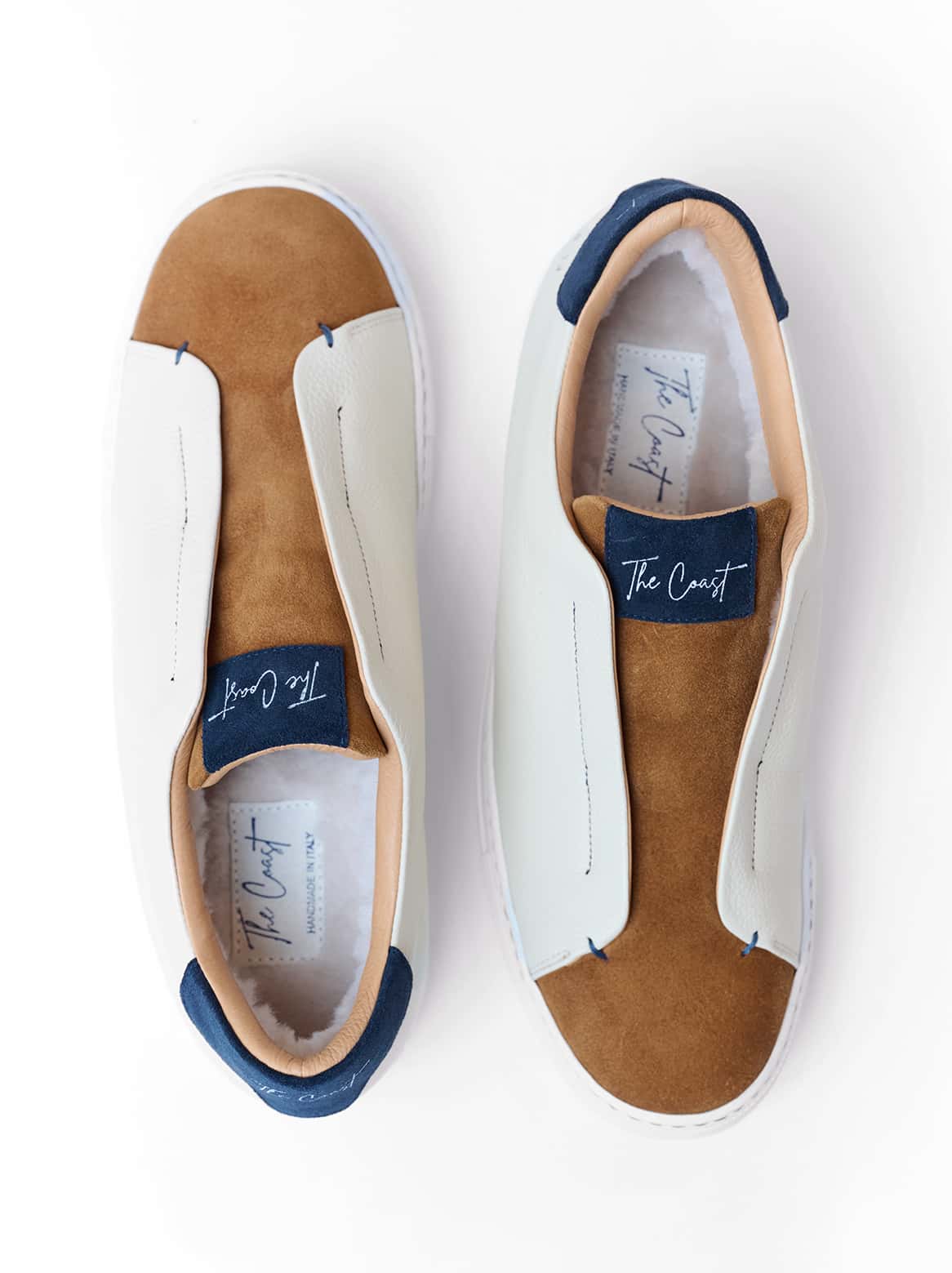 Beni Slip-In mit Lammfell gefüttert in Creme-Cognac