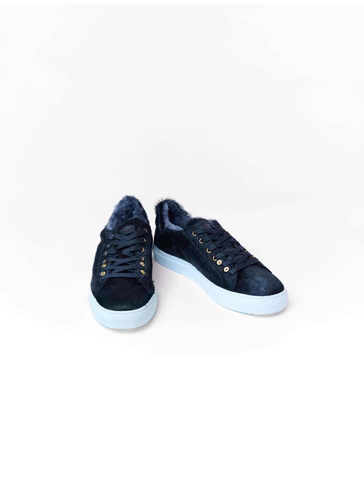 Matteo Cavallino Luxus Sneaker Lammfell in Schwarz