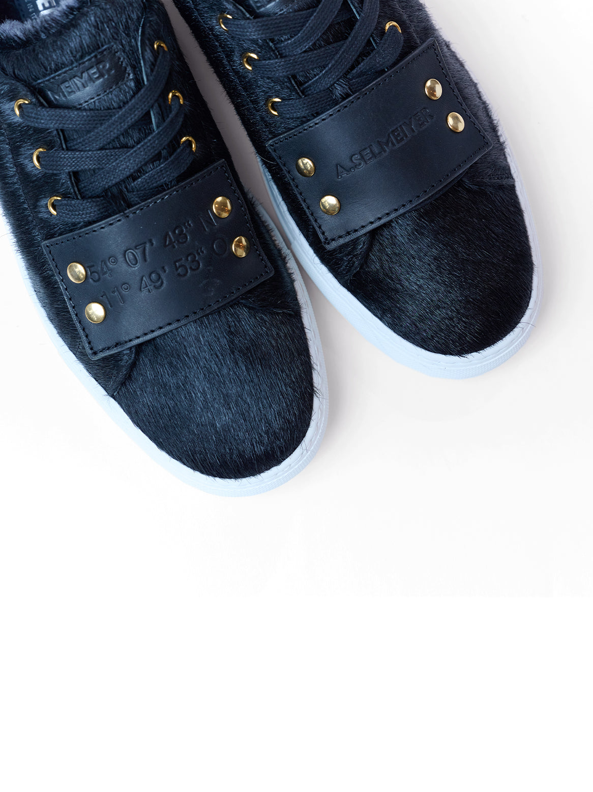 Matteo Cavallino Luxus Sneaker Lammfell in Schwarz