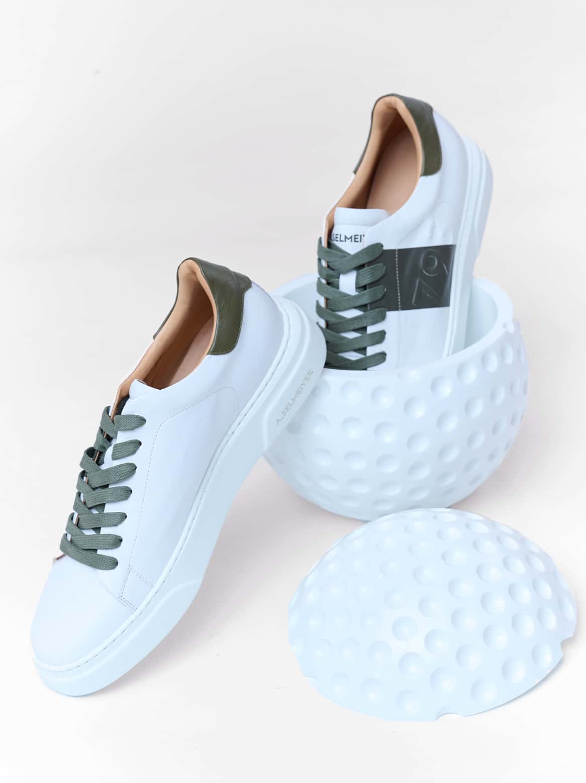 Armando Sneaker 1793 Weiß mit Streifen Grün