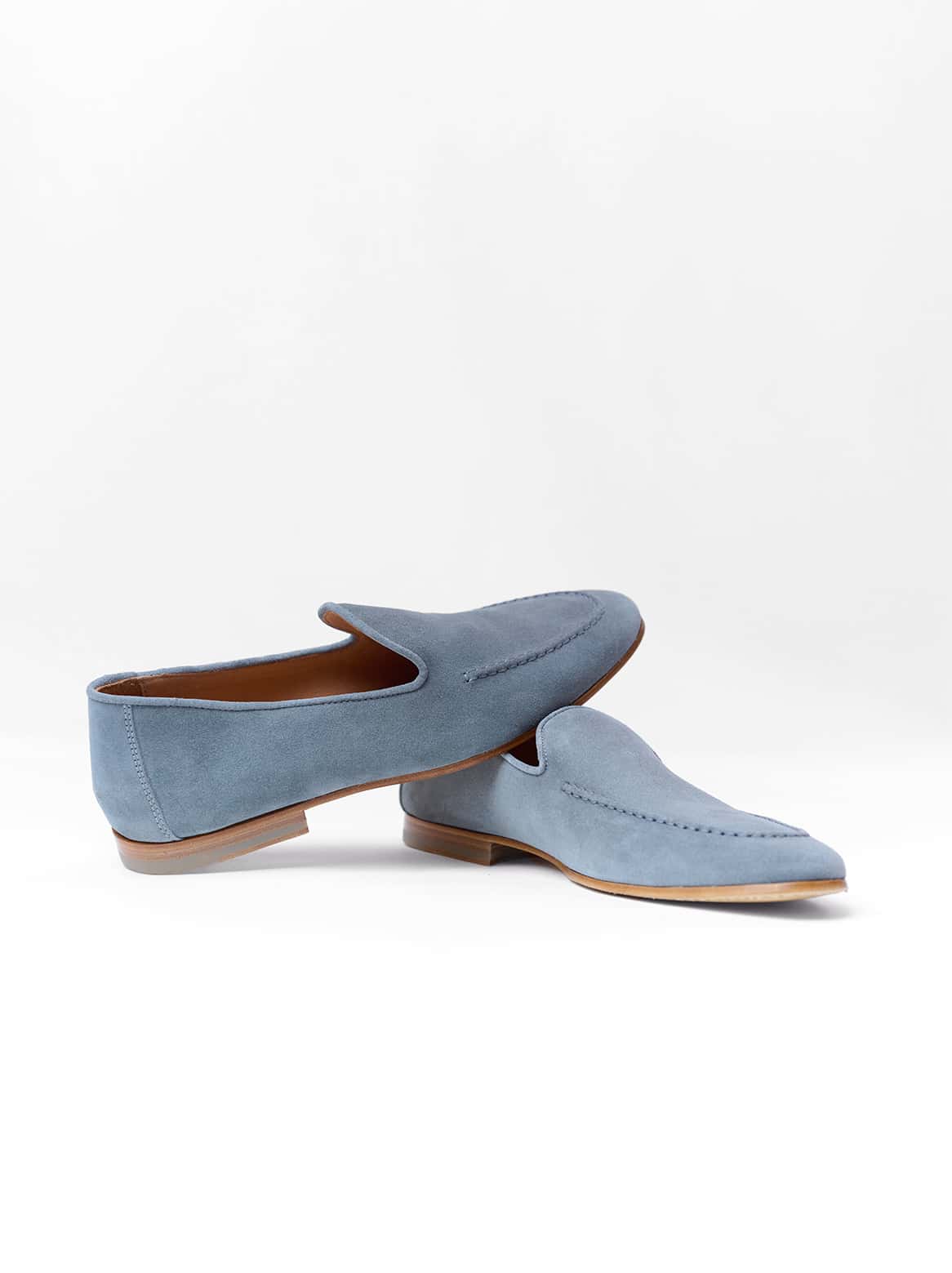 Loafer aus Ziegenvelours in Grau