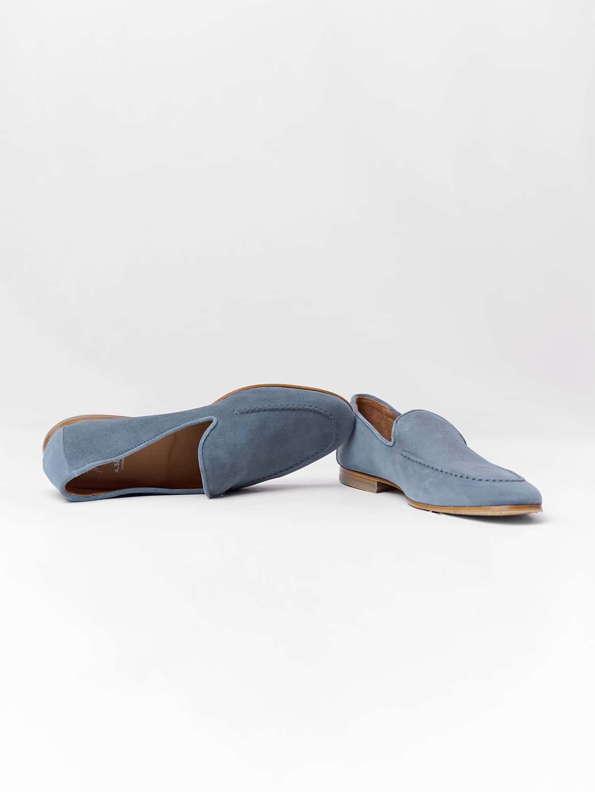 Loafer aus Ziegenvelours in Grau