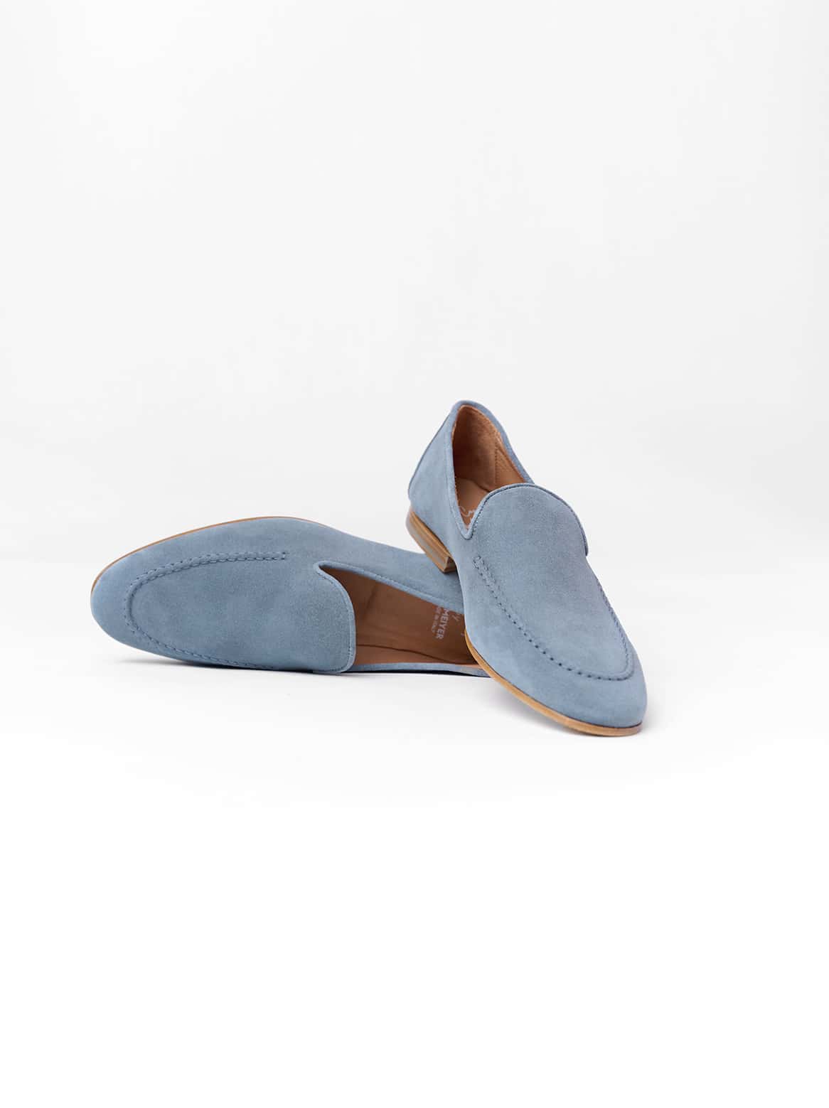 Loafer aus Ziegenvelours in Grau
