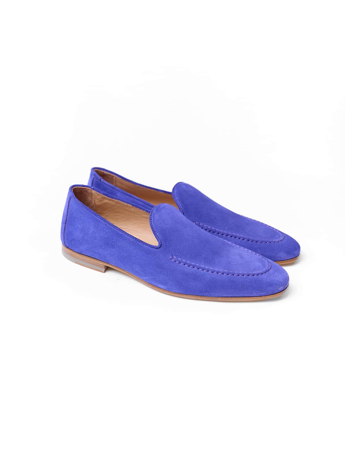 Loafer aus Ziegenvelours in Lila