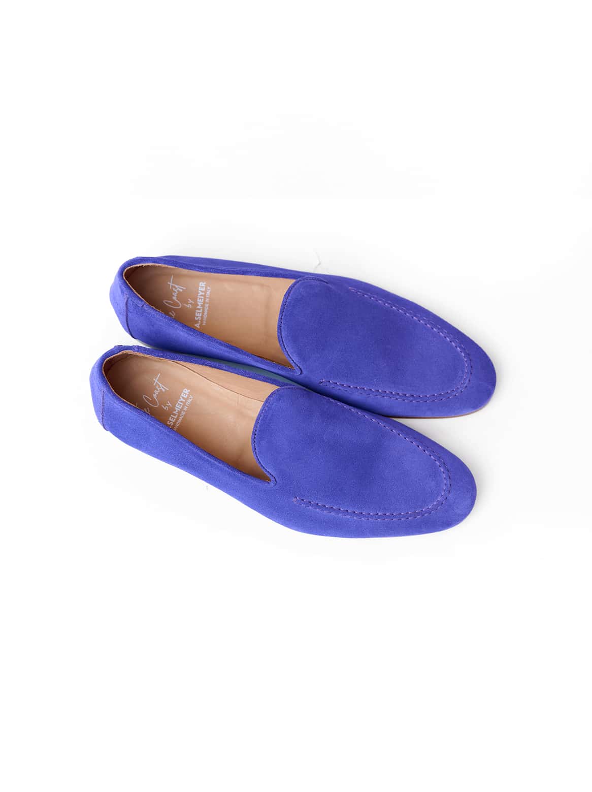 Loafer aus Ziegenvelours in Lila