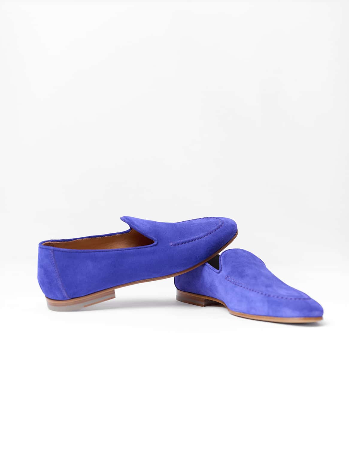 Loafer aus Ziegenvelours in Lila