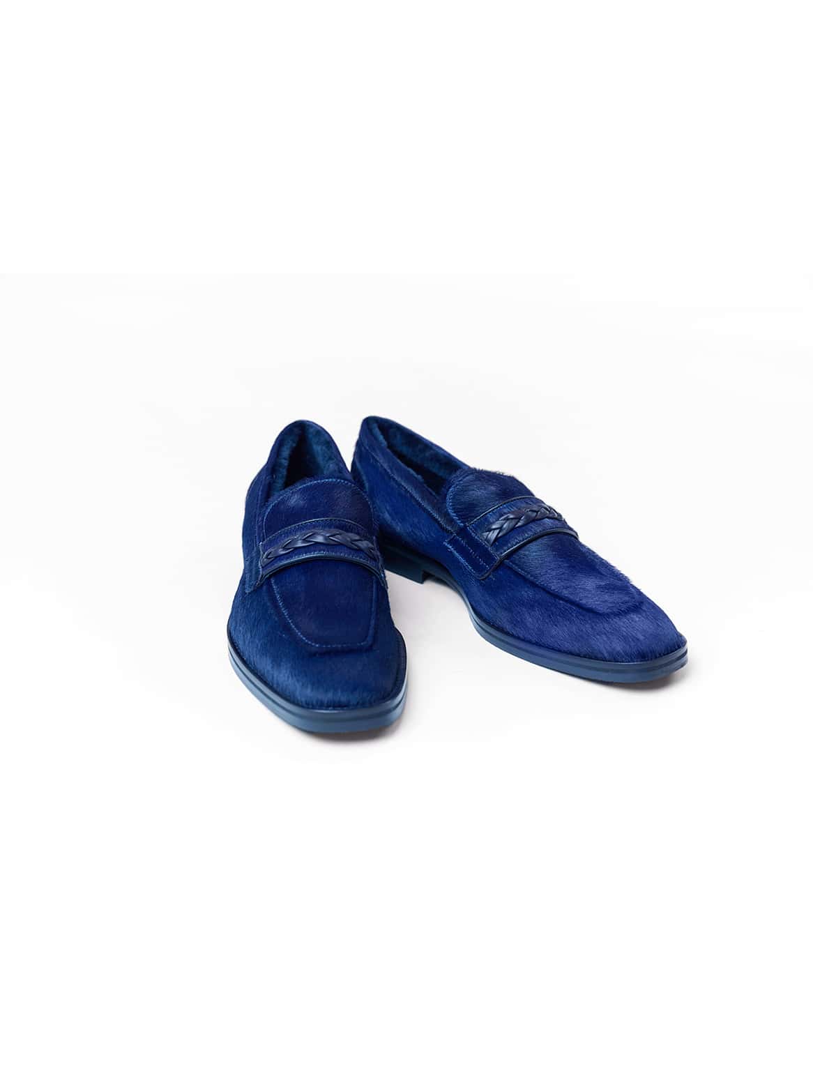 Alfonso Loafer mit Lammfellfutter in Blau