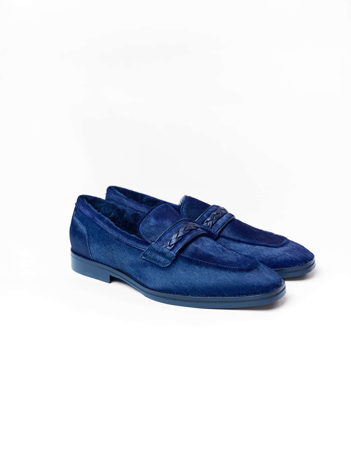 Alfonso Loafer mit Lammfellfutter in Blau