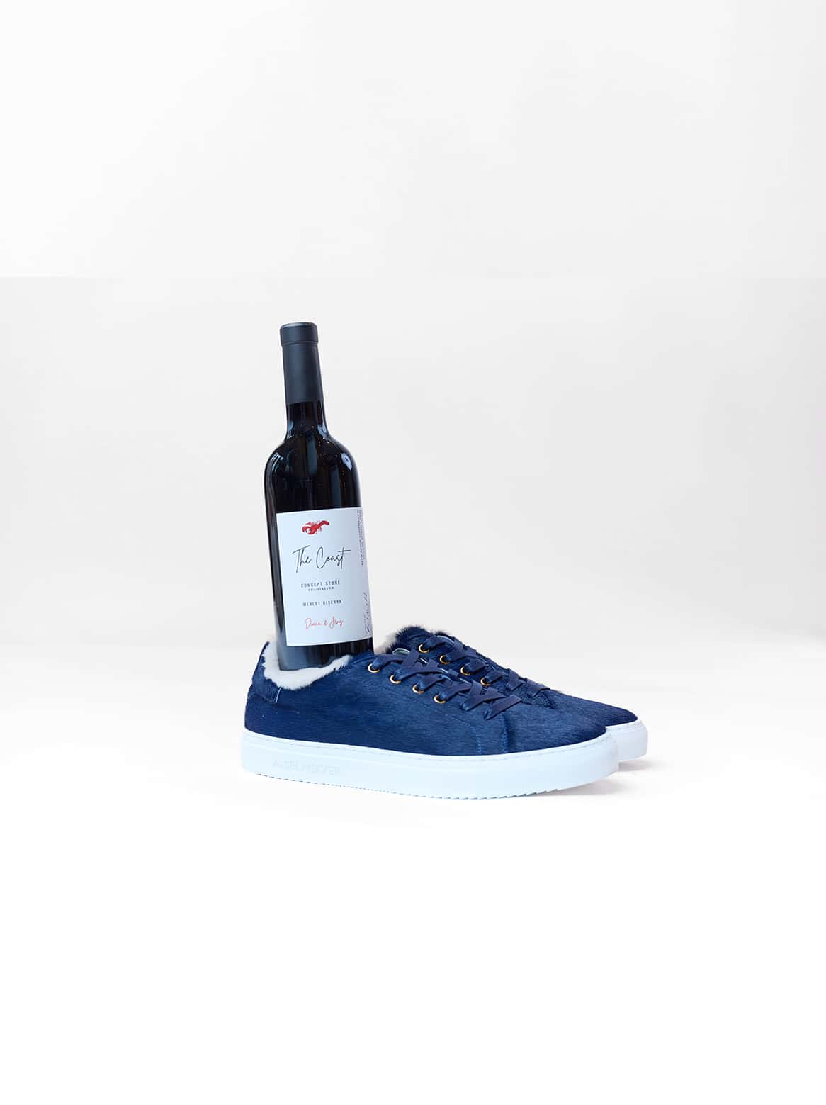 Francesco Sneaker Cavallino mit Lammfellfutter in Blau