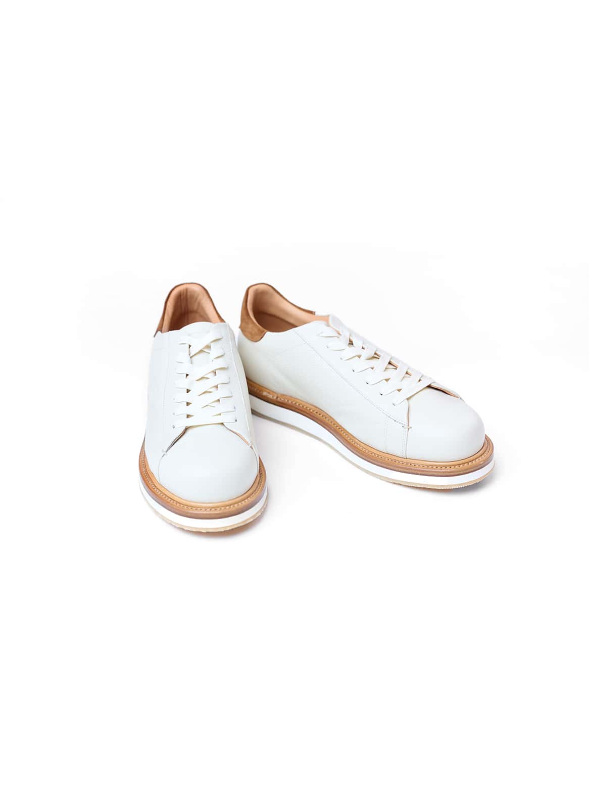 Silvio Rahmengenähter Sneaker Creme