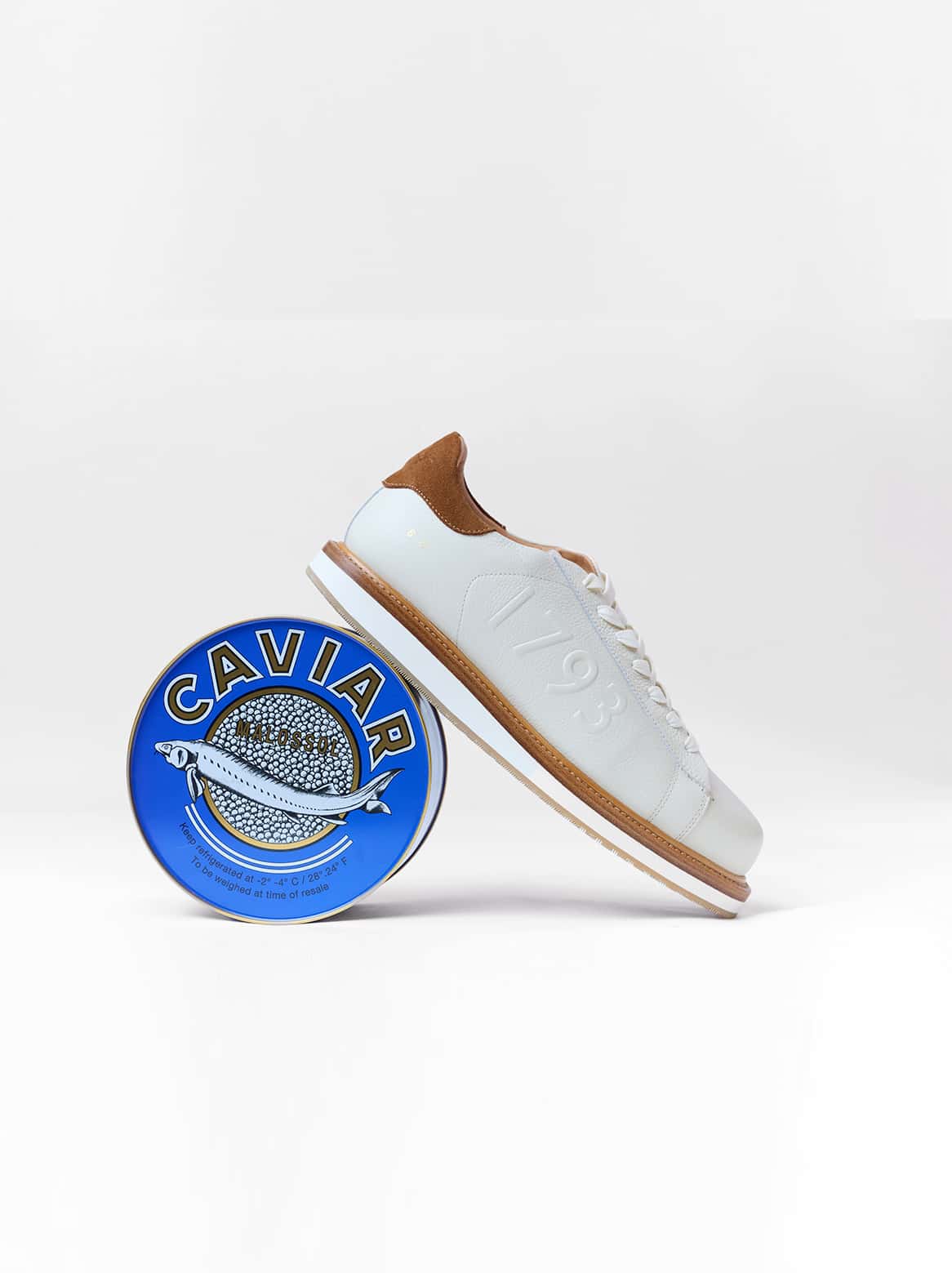 Silvio Rahmengenähter Sneaker Creme