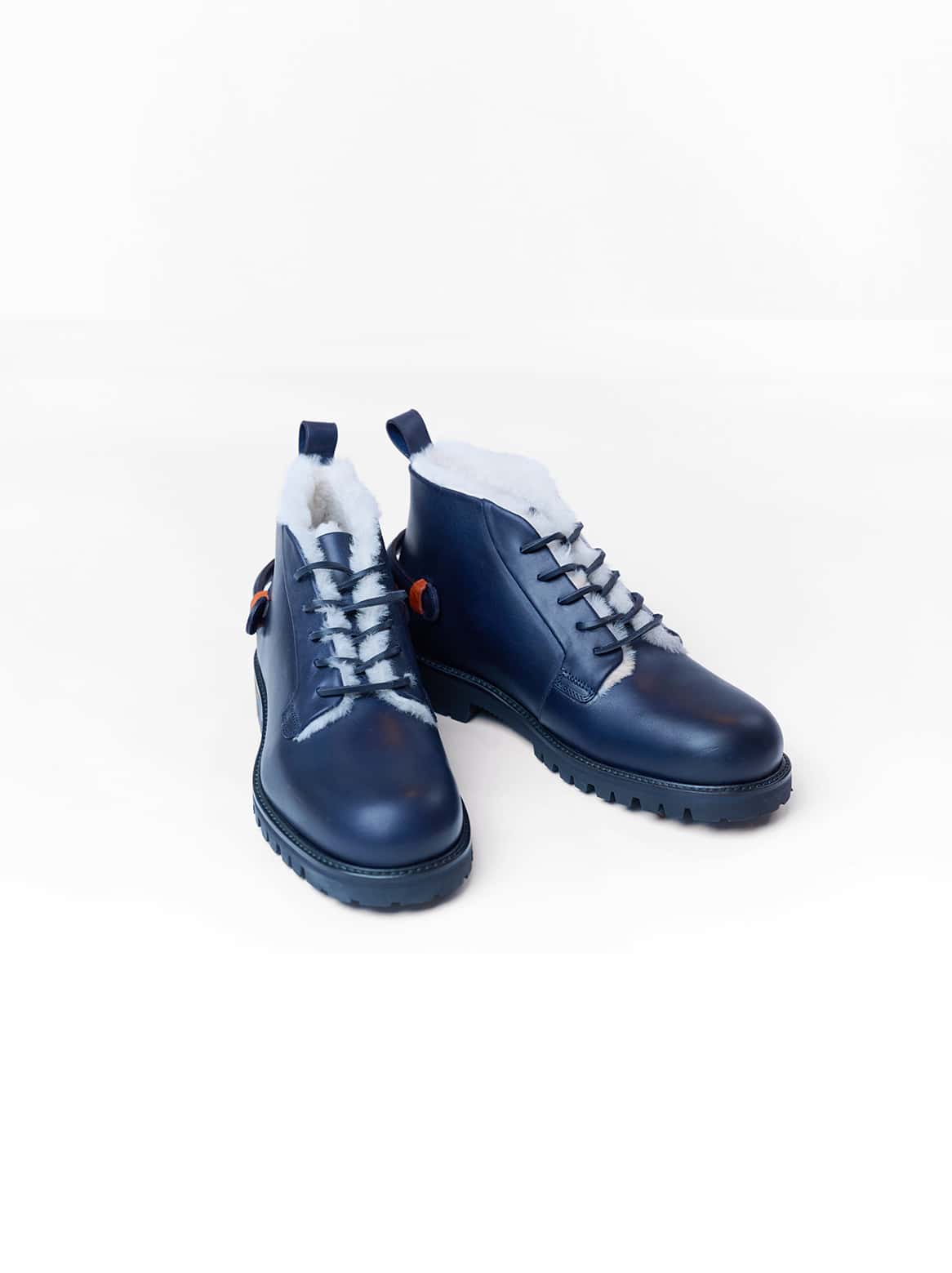 Diego Stiefel mit Lammfell gefüttert in Blau