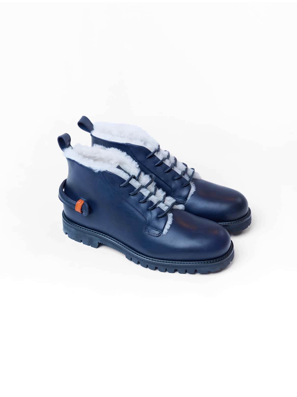 Diego Stiefel mit Lammfell gefüttert in Blau