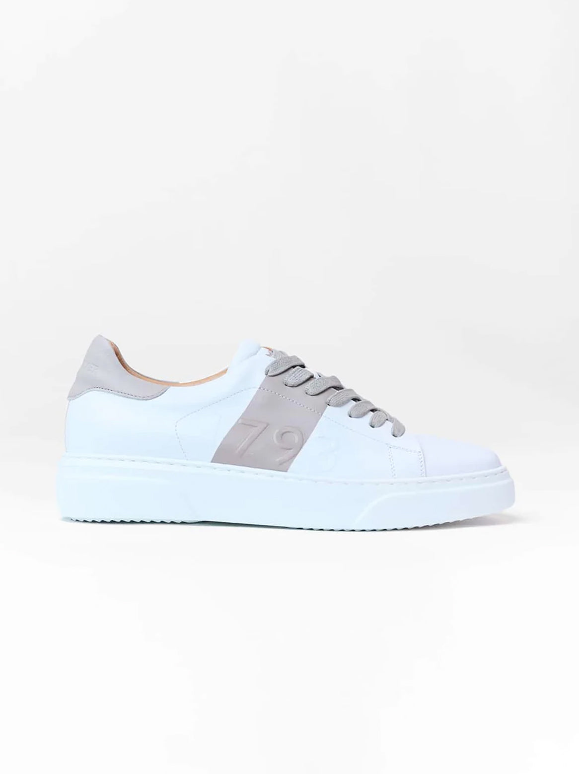 Armando Sneaker 1793 Weiß mit Streifen Taupe