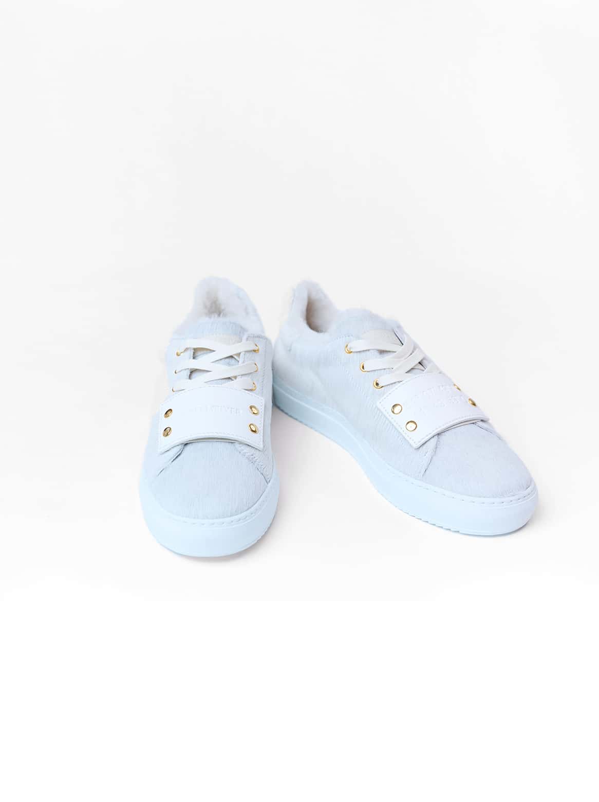 Matteo Cavallino Offwhite Sneaker mit Lammfell