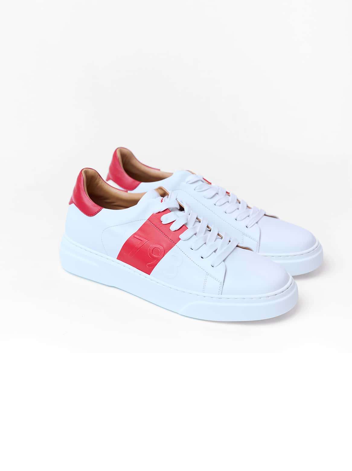 Armando Sneaker 1793 Weiß mit Streifen Rot