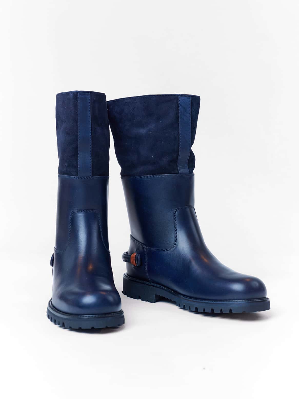 Florenzo Stiefel mit Lammfellfutter in Dunkelblau