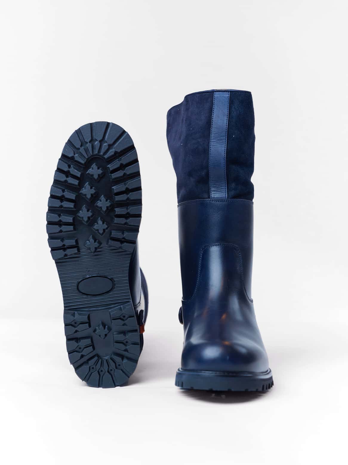 Florenzo Stiefel mit Lammfellfutter in Dunkelblau