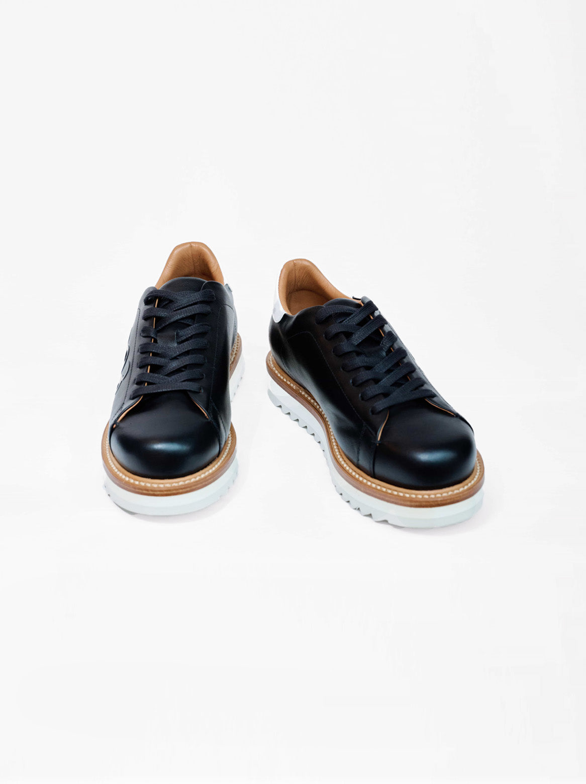 Silvio Rahmengenähter Sneaker in Schwarz