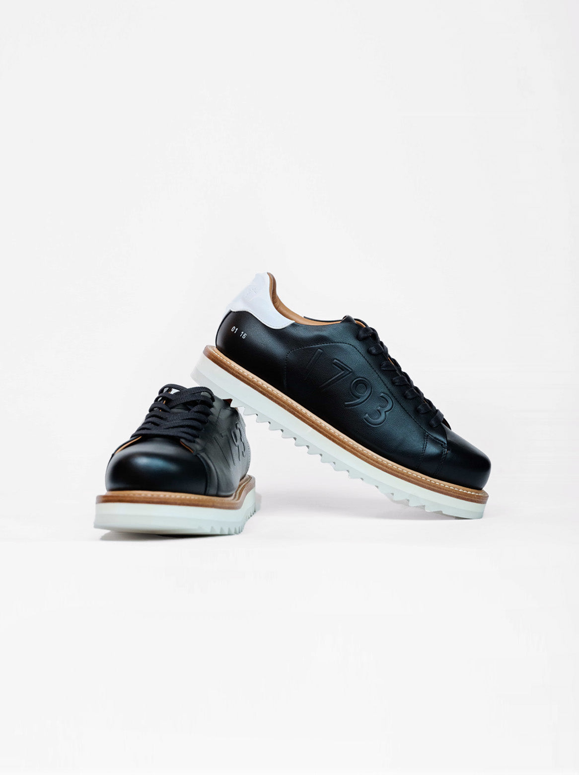 Silvio Rahmengenähter Sneaker in Schwarz